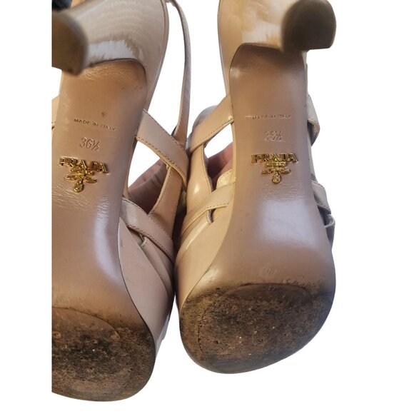 Authentic Prada nude patent leather Stiletto platform heels size 36.5 - Picture 7 of 7